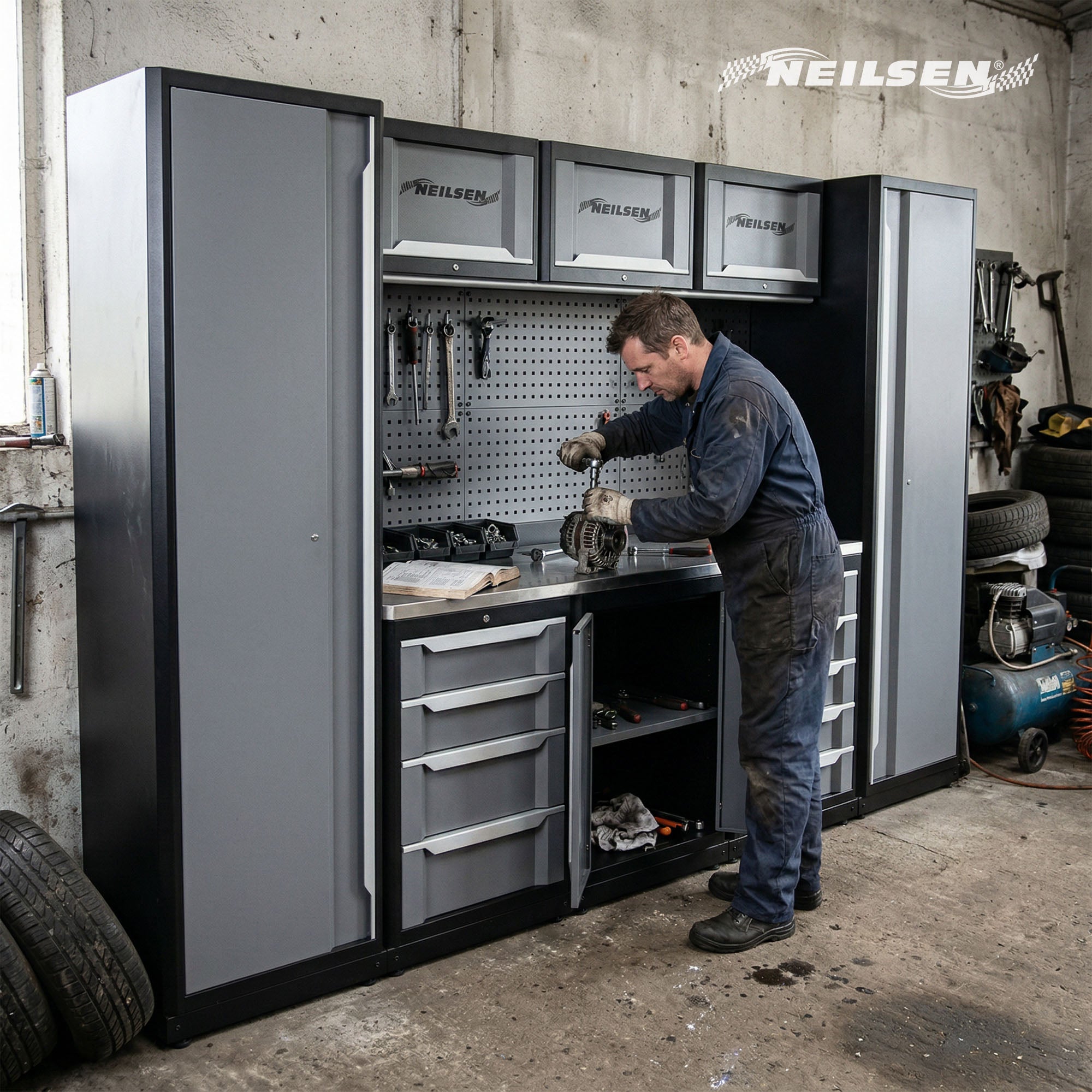 CT4959 - Garage Storage System - Grey — Neilsen Tools