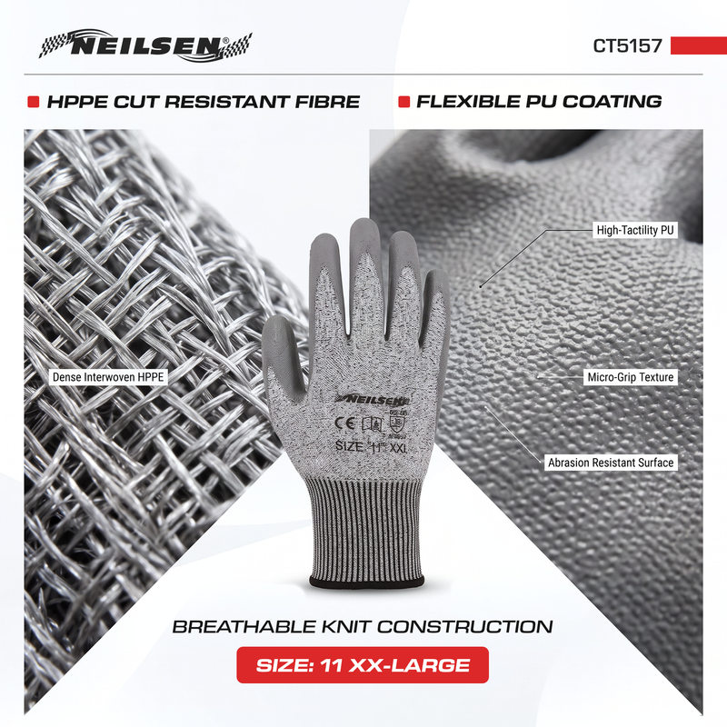 CT5157 - Anti-Cut HPPE Gloves - Size 11 XX Large  12 PAIRS