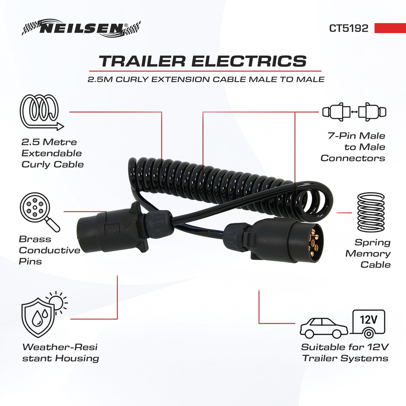 CT5192 - Trailer Cable Extension Lead 2.5M