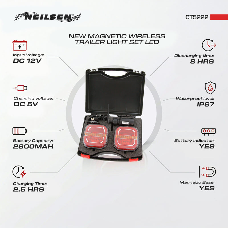 CT5222 - New Magnetic Wireless Trailer Light Set LED