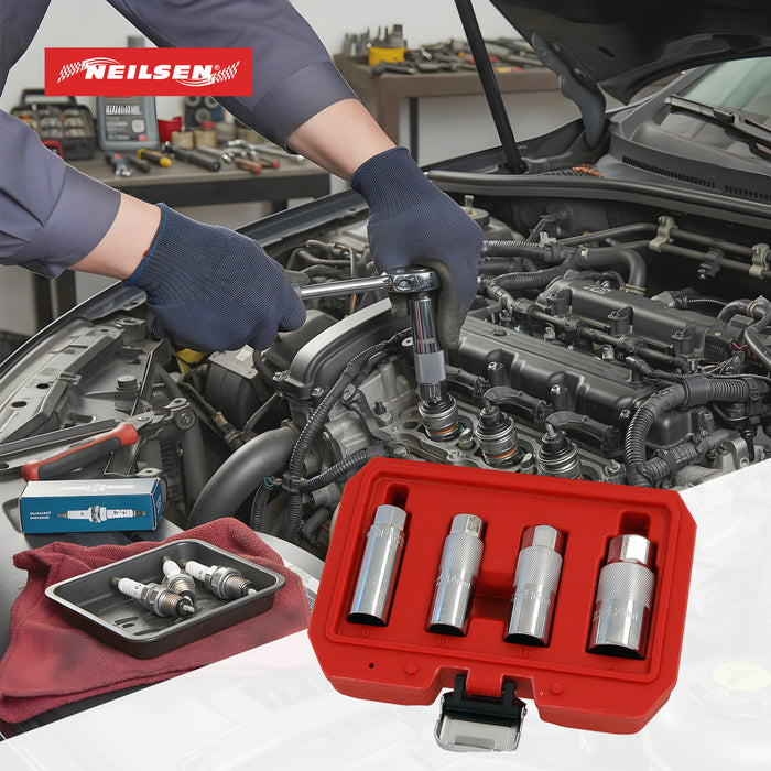 CT5233 - 4pc 3/8in Dr Spark Plug Socket Set Thin Wall