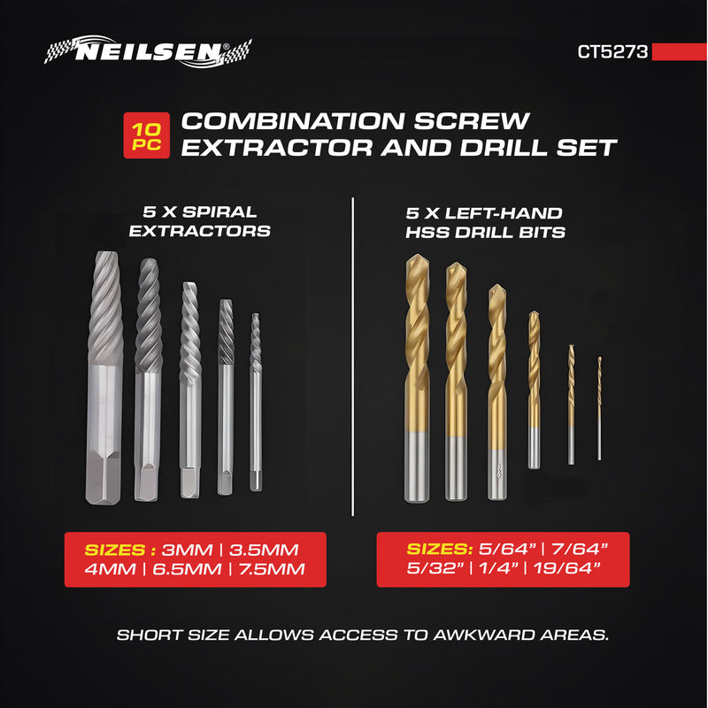 CT5273 - 10pc Combination Screw Extractor and Drill Set