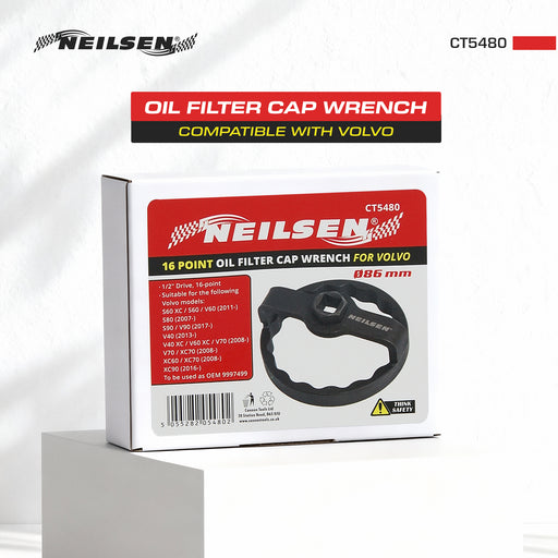 Neilsen CT4377 120mm Oil Filter Wrench – Strap Spanner Socket 1/2 Drive