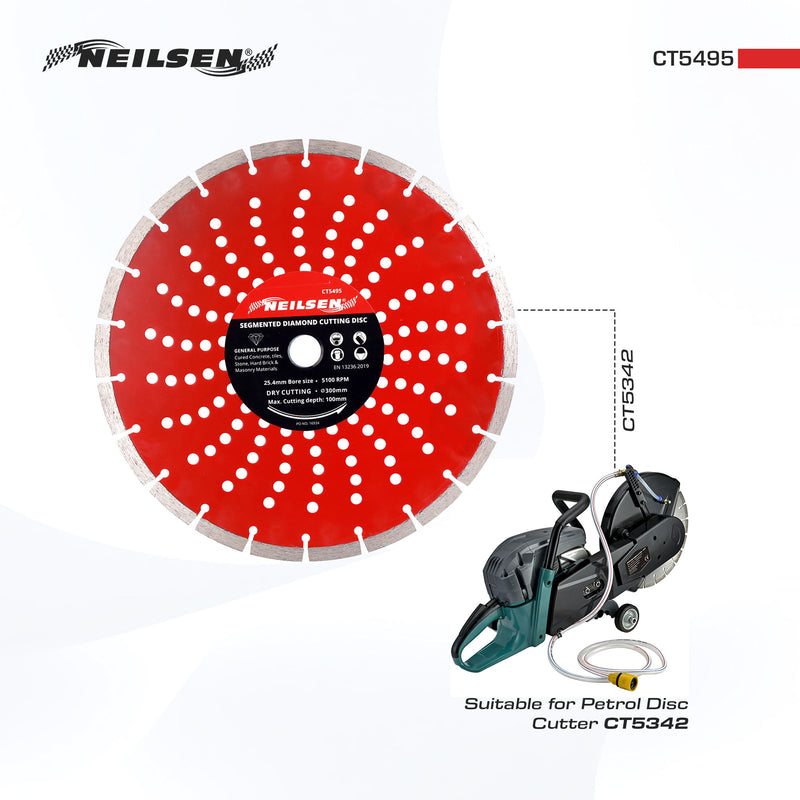 CT5495 - 300mm Diamond Disc  Segmented Size: 300 x 25.4mm / 22 Teeth
