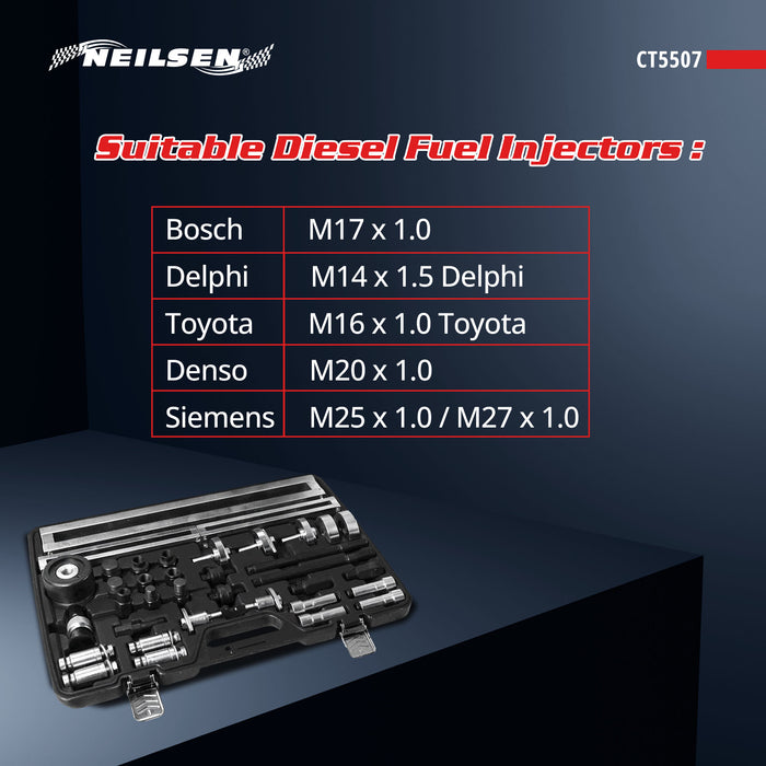 CT5507 - Master Injector Extractor Kit with 10 Ton Hydraulic Cylinder