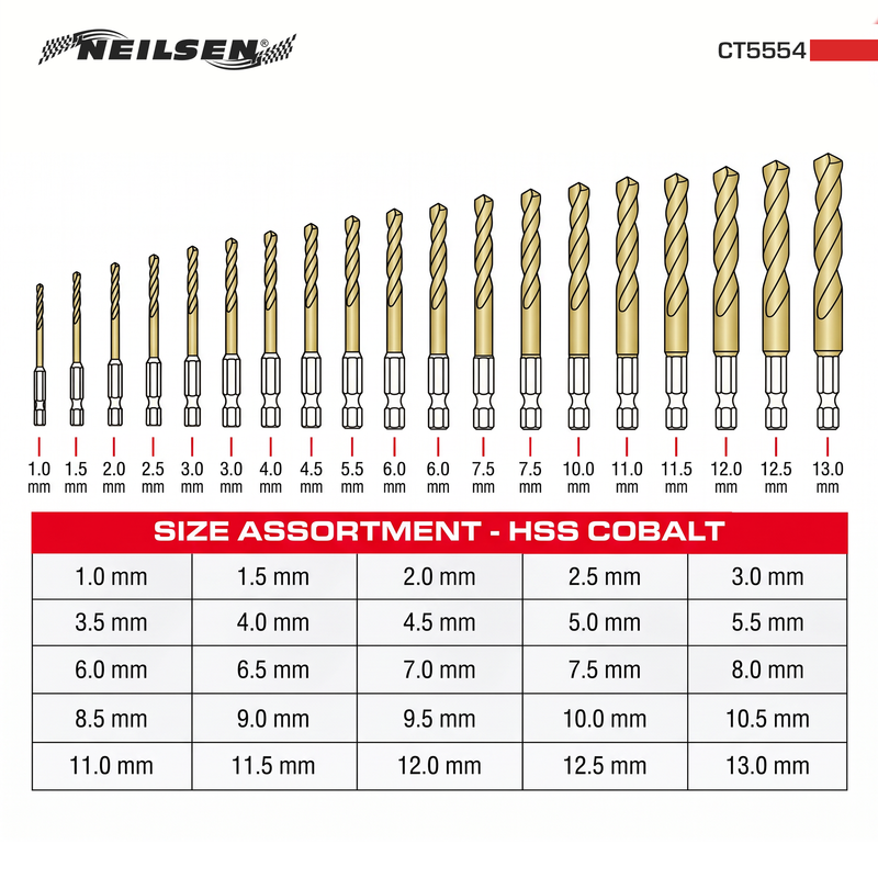 CT5554 - 25pc HSS Cobalt Drill Set