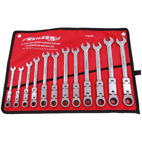 CT5644 - 12pc Swivel-Head Ratchet Spanner Set
