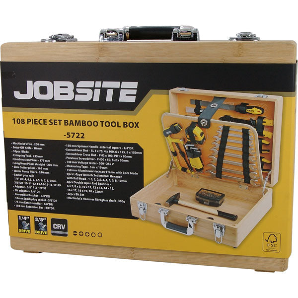 CT5722 - 108pc Tool Set In Bamboo Box
