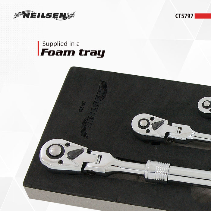 CT5797 - 3pc Extending Ratchet with Swivel Head Set