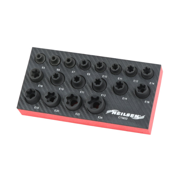 CT5832 - 18pc E Star Socket Set 3/8"Dr & 1/2"Dr