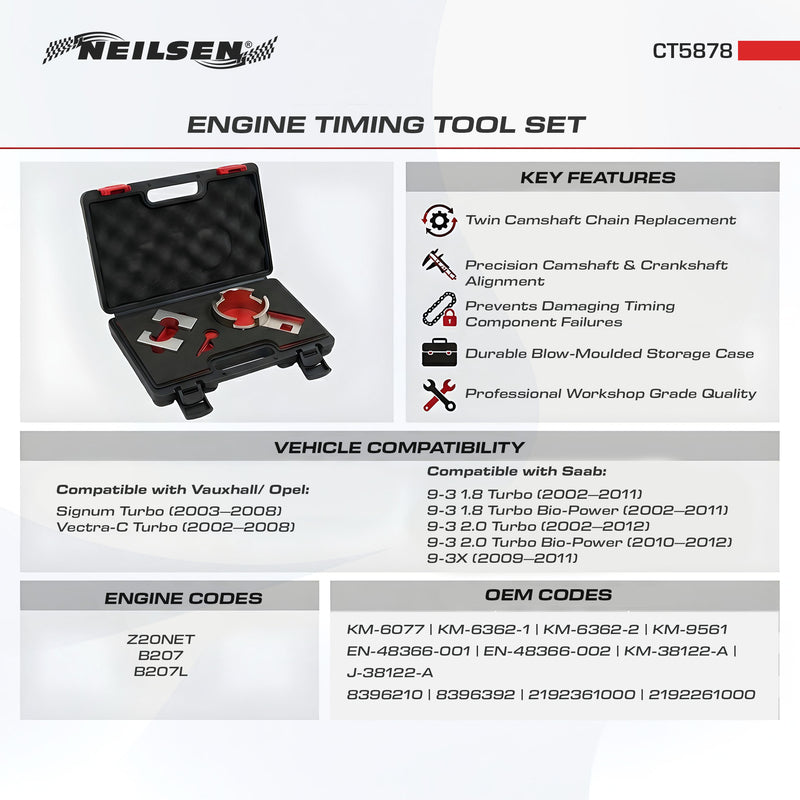 CT5878 - Timing Tool Set - Vauxhall / Opel / Saab