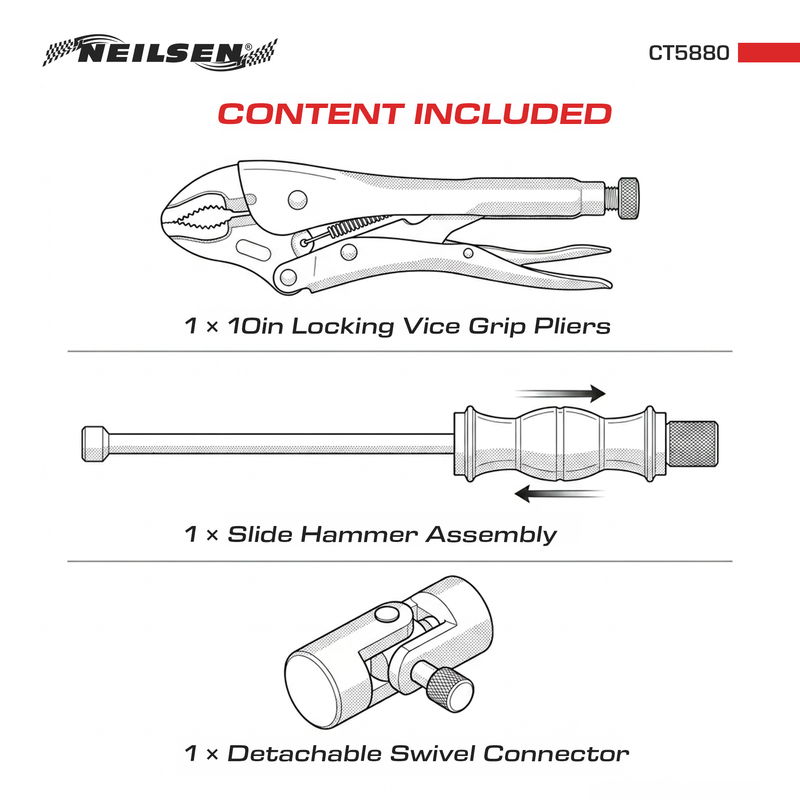 CT5880 - 10in Locking Pliers With Slide Hammer