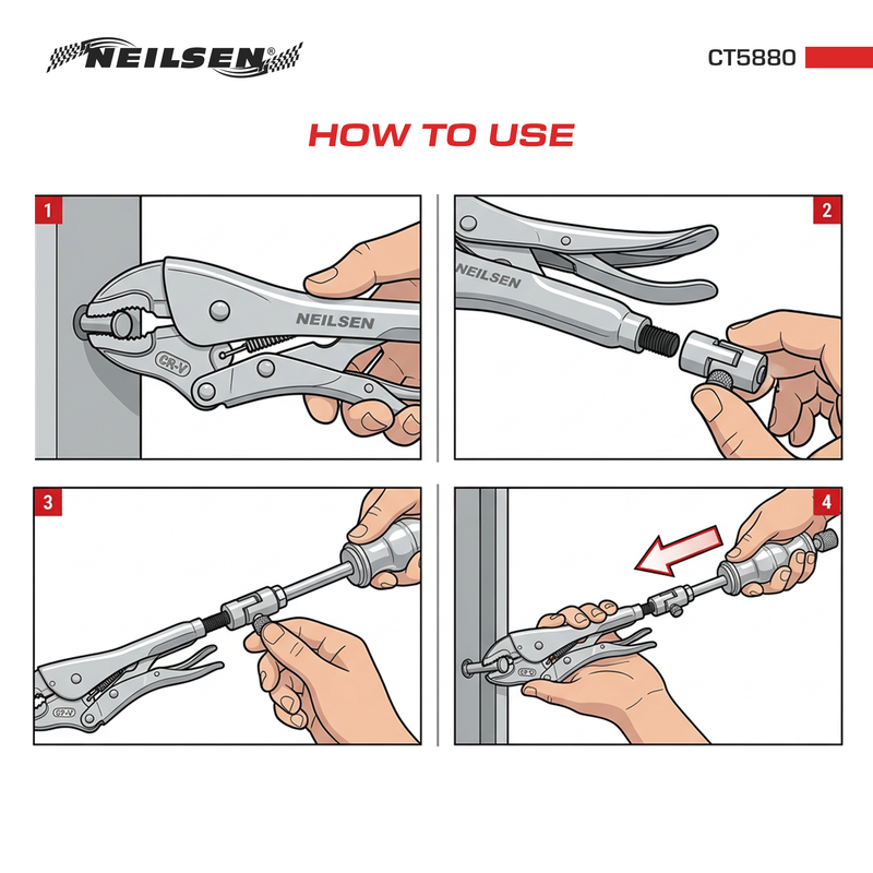 CT5880 - 10in Locking Pliers With Slide Hammer