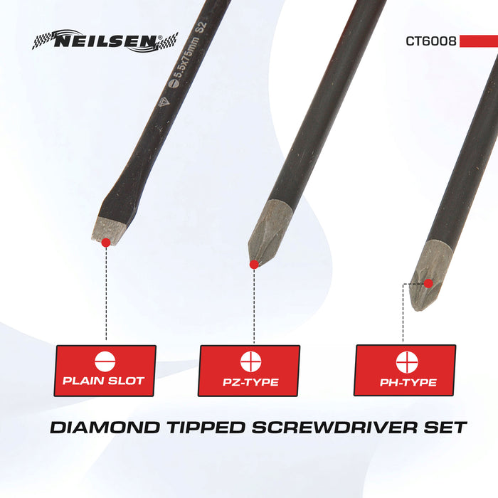 CT6008 - Diamond Tipped Screwdriver Set 6pc