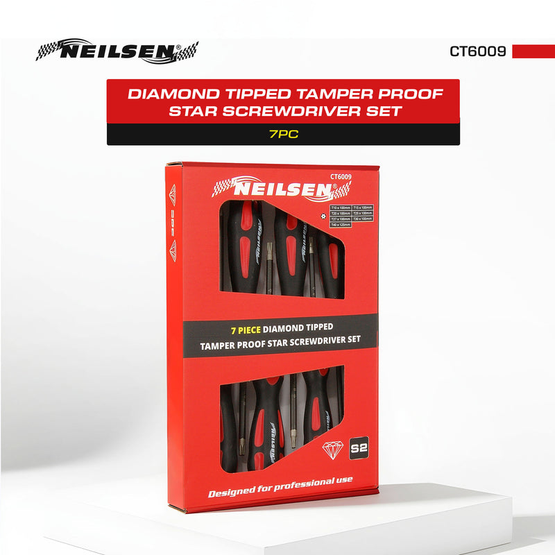 CT6009 - Diamond Tipped Tamper Proof Star Screwdriver Set 7pc