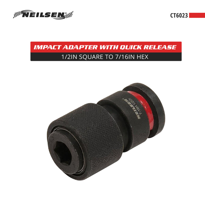 CT6023 - 1/2in Square to 7/16in Hex Impact Adapter With Quick Release