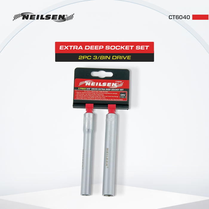 CT6040 - 2pc Extra Deep Socket Set 3/8" Drive