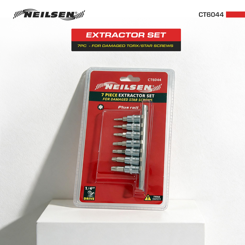 CT6044 - 7pc Extractor Set For Damaged Torx/Star Screws