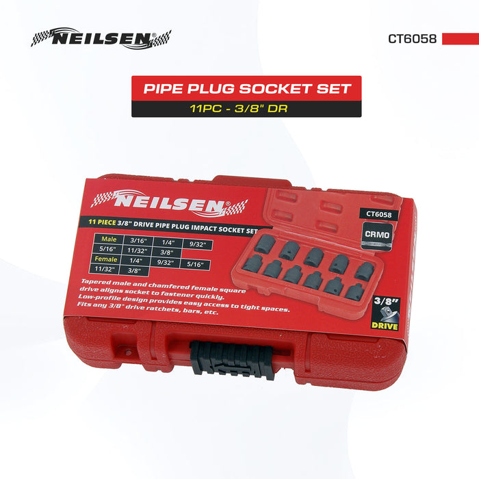 CT6058 - 11pc 3/8" Dr Pipe Plug Socket Set