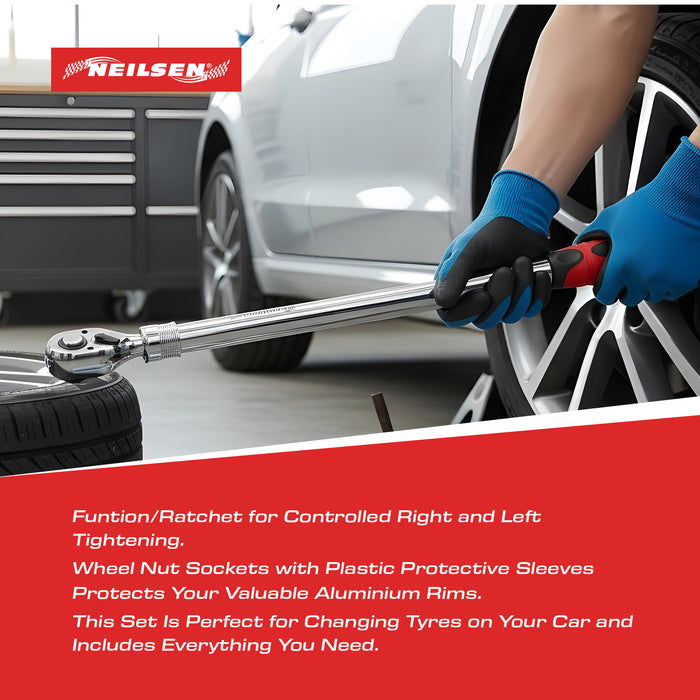 CT6077 -  6 Pieces  Wheel Changing Set with 1/2 Inch Torque Wrench