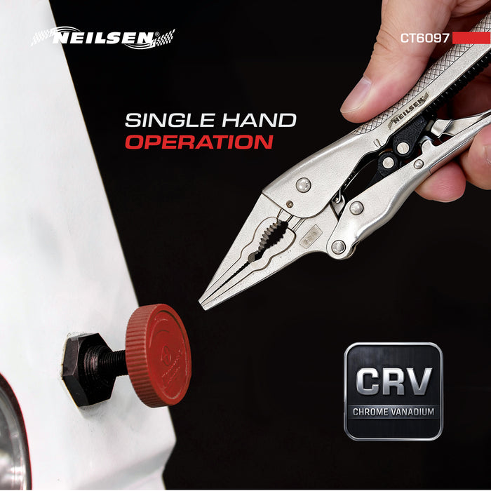CT6097 - 7" Automatic Locking Long Nose Grip Pliers