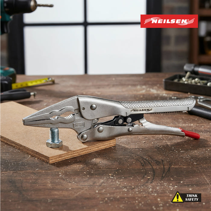 CT6097 - 7" Automatic Locking Long Nose Grip Pliers