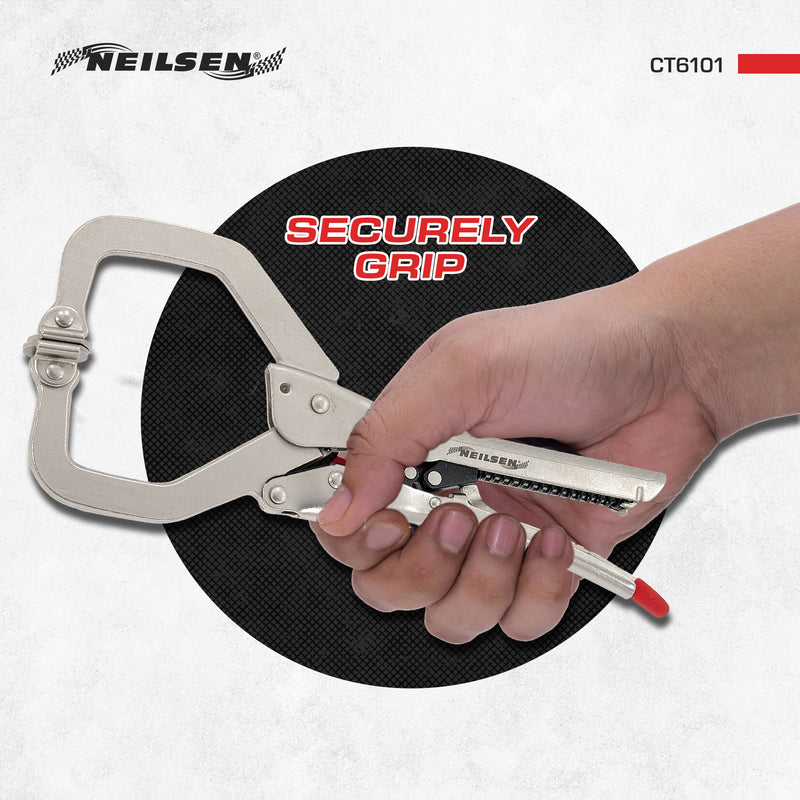 CT6101 - 11“ Self-Adjusting Locking Long Reach C-Clamp With Swivel Pads