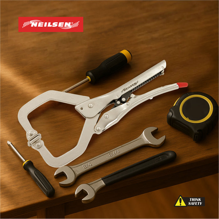 CT6101 - 11“ Self-Adjusting Locking Long Reach C-Clamp With Swivel Pads