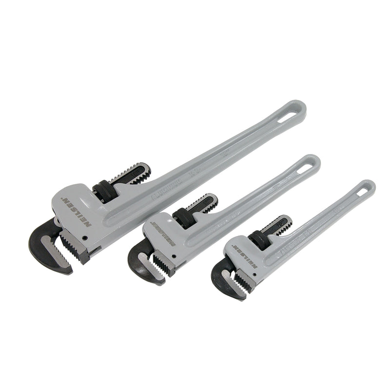 CT6116 - 3pc Aluminium Pipe Wrench 10inch, 12inch, 18inch