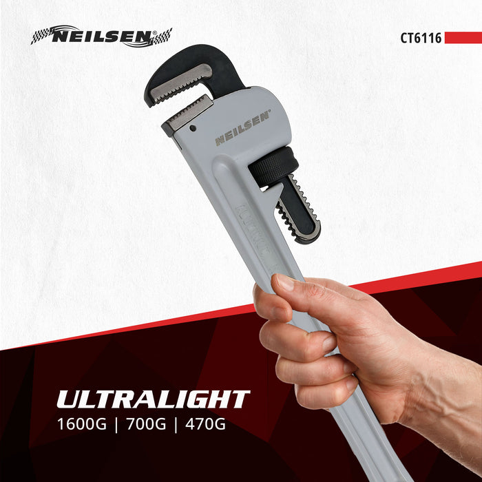 CT6116 - 3pc Aluminium Pipe Wrench 10inch, 12inch, 18inch