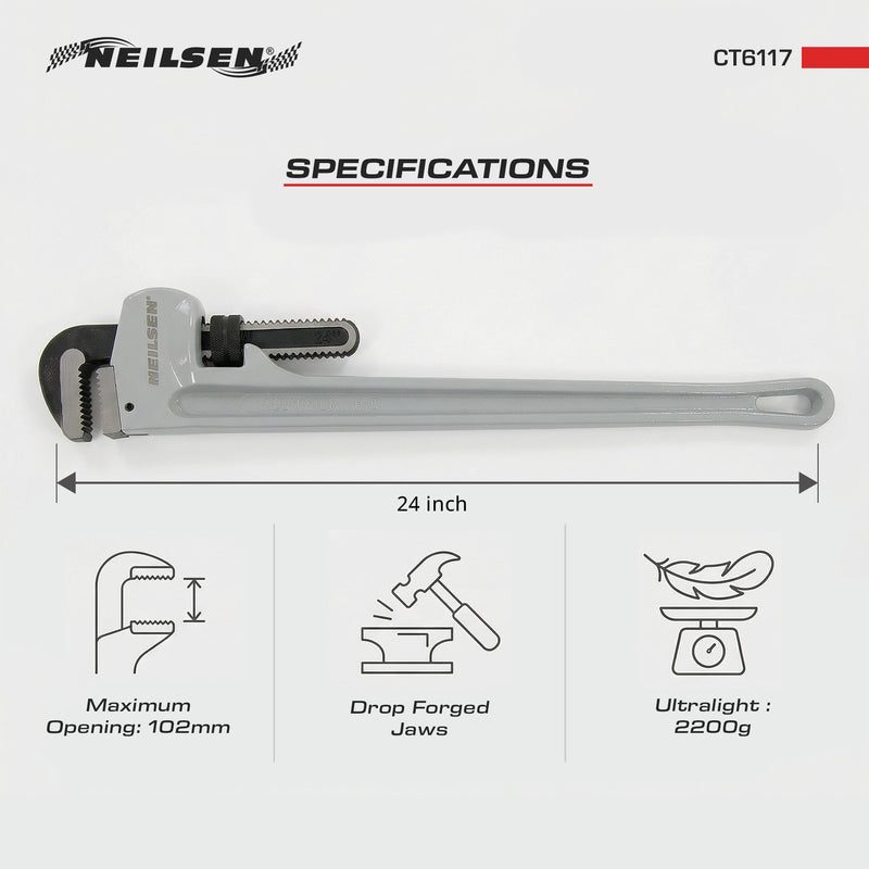 CT6117 - Aluminium Pipe Wrench 24inch