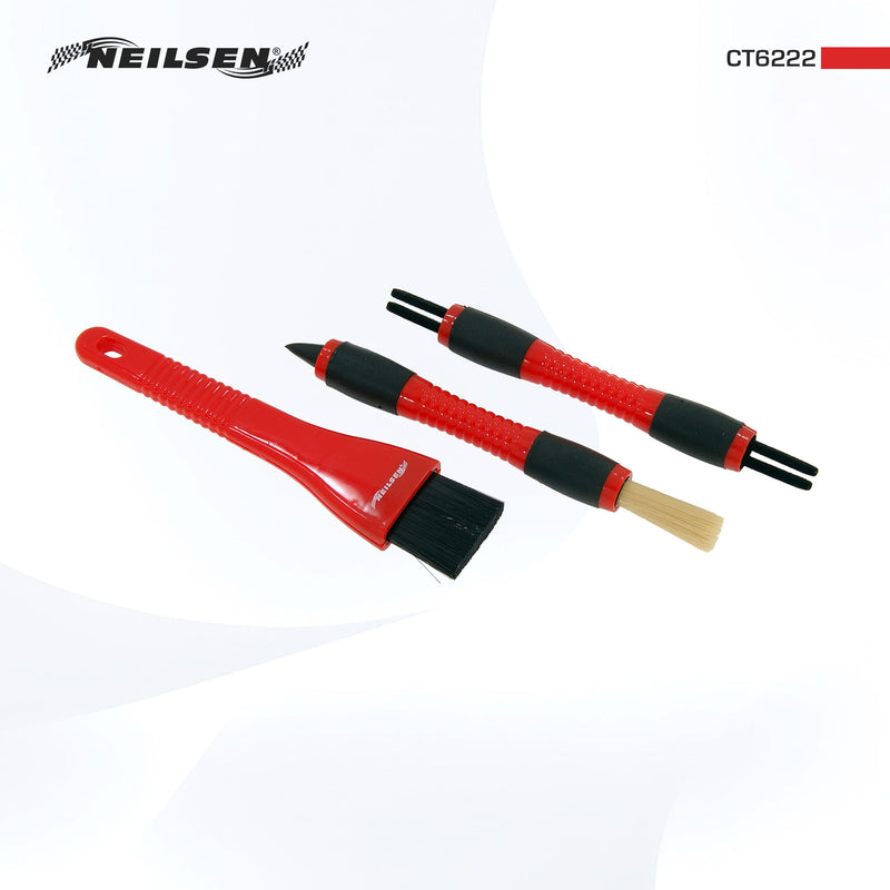 CT6222 - 3pc Car Dash Dashboard Crevice Detail Brush Set
