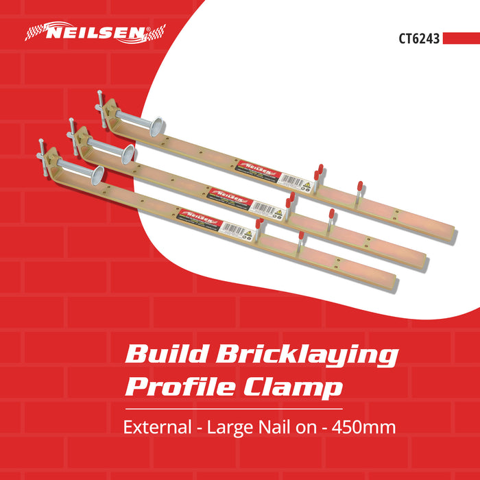 CT6243 - Build Bricklaying Profile Clamp External - Large Nail ON -450MM