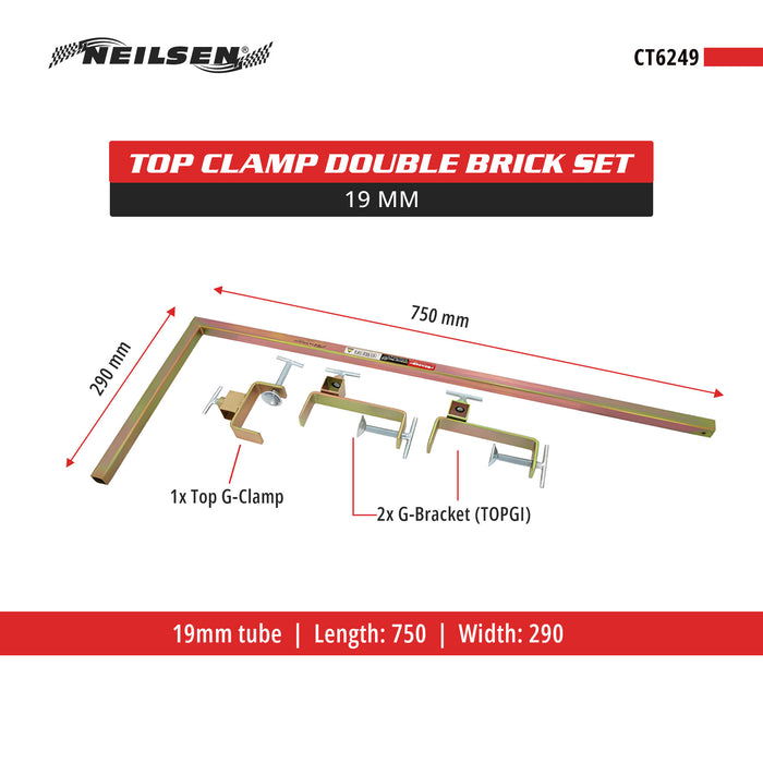 CT6249 - Top Clamp Double Brick Set 19mm