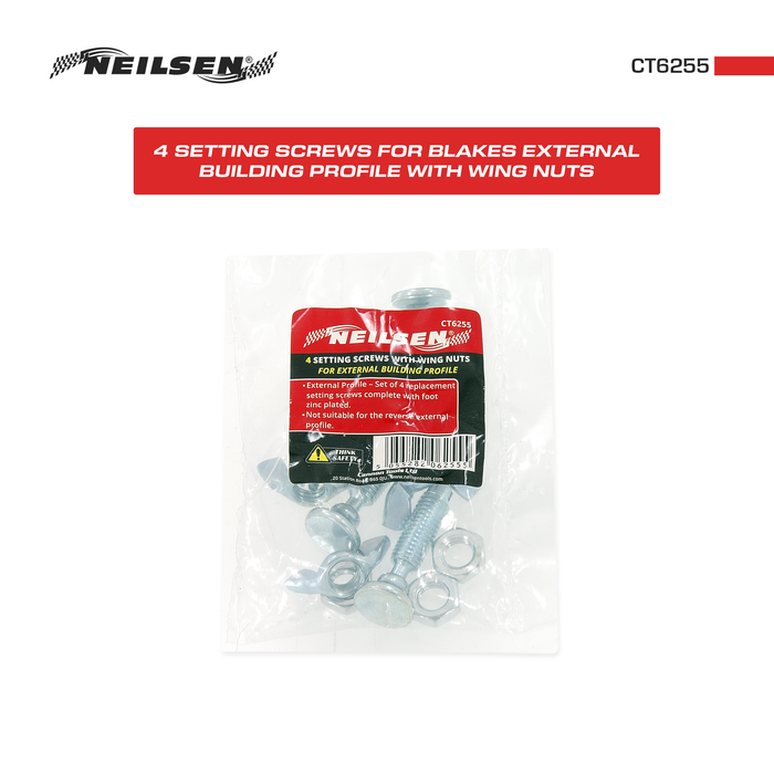 CT6255 - 4 Setting Screws For Blakes External Building Profile With Wing Nuts