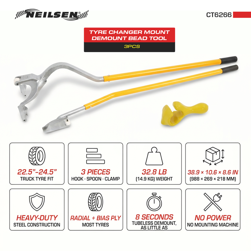 CT6266 - 3pc Tyre Changer Mount Demount Bead Tool