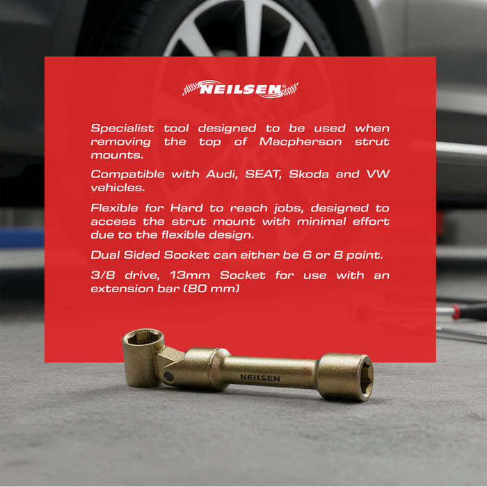CT6379 -  Suspension Fixing Nut Top Mount Tool For VW Audi Seat Skoda VAG 13mm