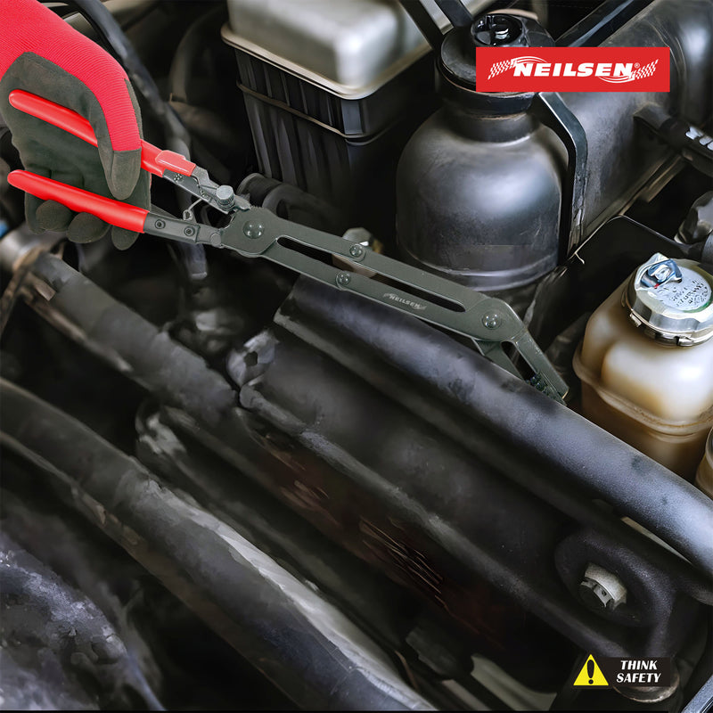 CT6423 - 35 Degree Angled Long Hose Clamp Pliers Double Jointed