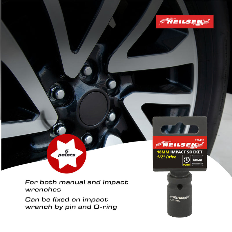 CT6478 -  Impact Socket  1/2 Inch Drive 18mm