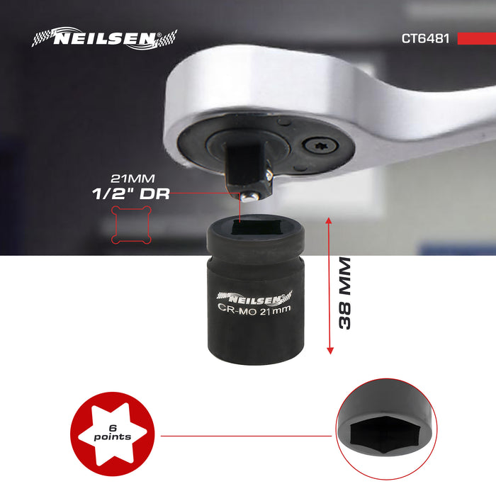 CT6481 -  Impact Socket - 21mm 1/2 Inch Drive