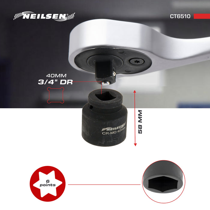 CT6510 - Impact Socket - 40mm 3/4 Inch Drive