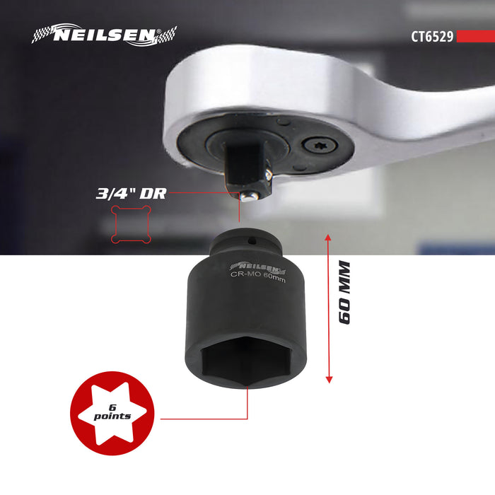 CT6529 - 3/4 Inch Drive Deep Impact Socket 60mm