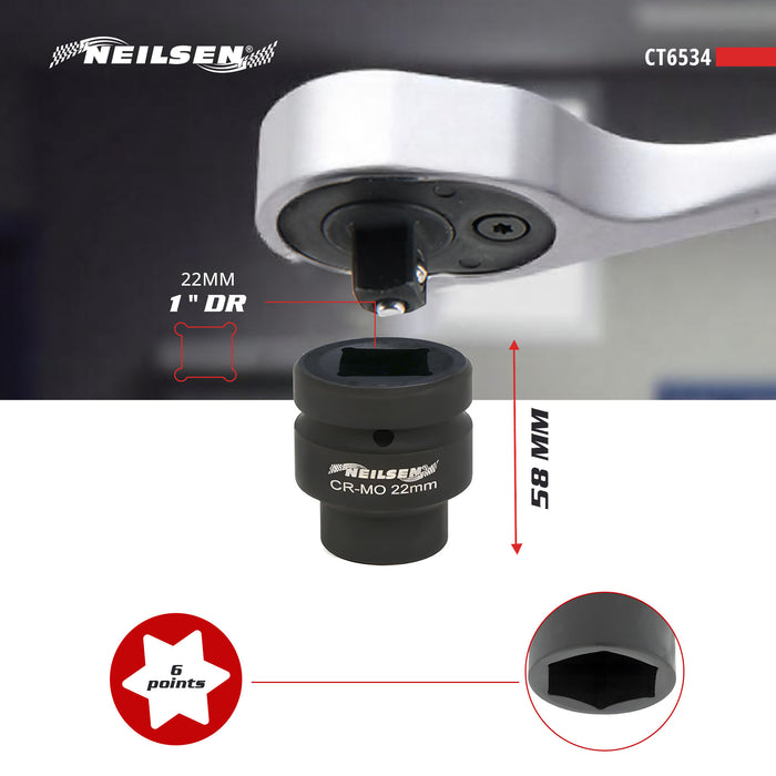 CT6534 - Impact Socket - 22mm 1 Inch Drive