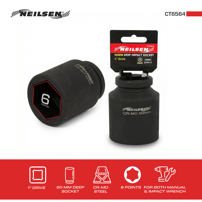 CT6564 - Impact Socket 1 Inch Drive Deep 50mm