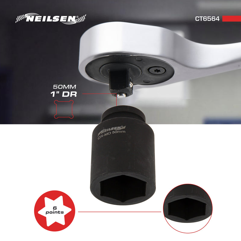 CT6564 - Impact Socket 1 Inch Drive Deep 50mm