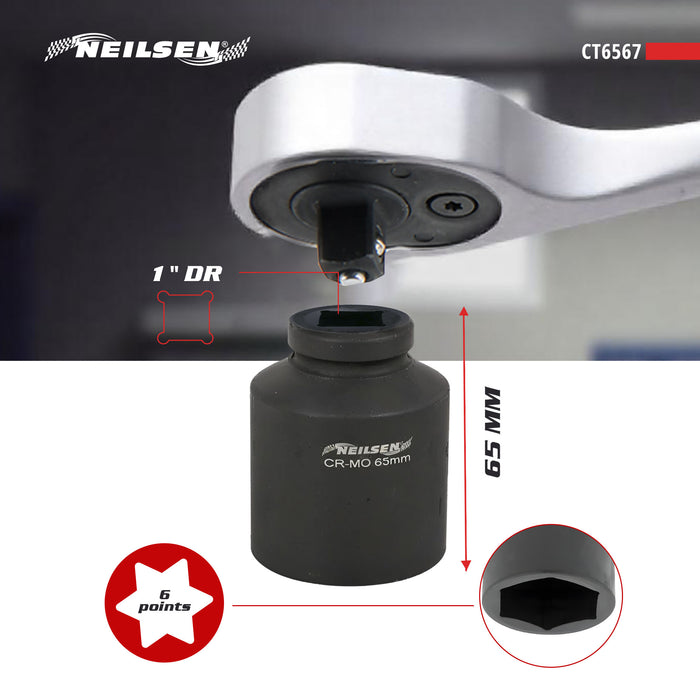 CT6567 - 1 Inch Drive Deep Impact Socket 65mm