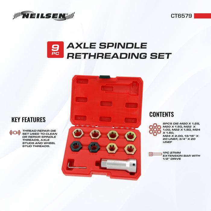 CT6579 - 9pc Axle Spindle Rethreading Set