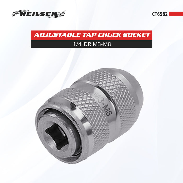 CT6582 - Adjustable Tap Chuck Socket 1/4"Dr  M3-M8