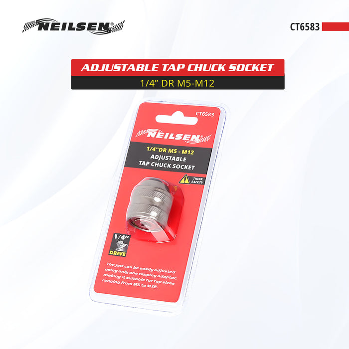 CT6583 - Adjustable Tap Chuck Socket 1/4"Dr  M5-M12