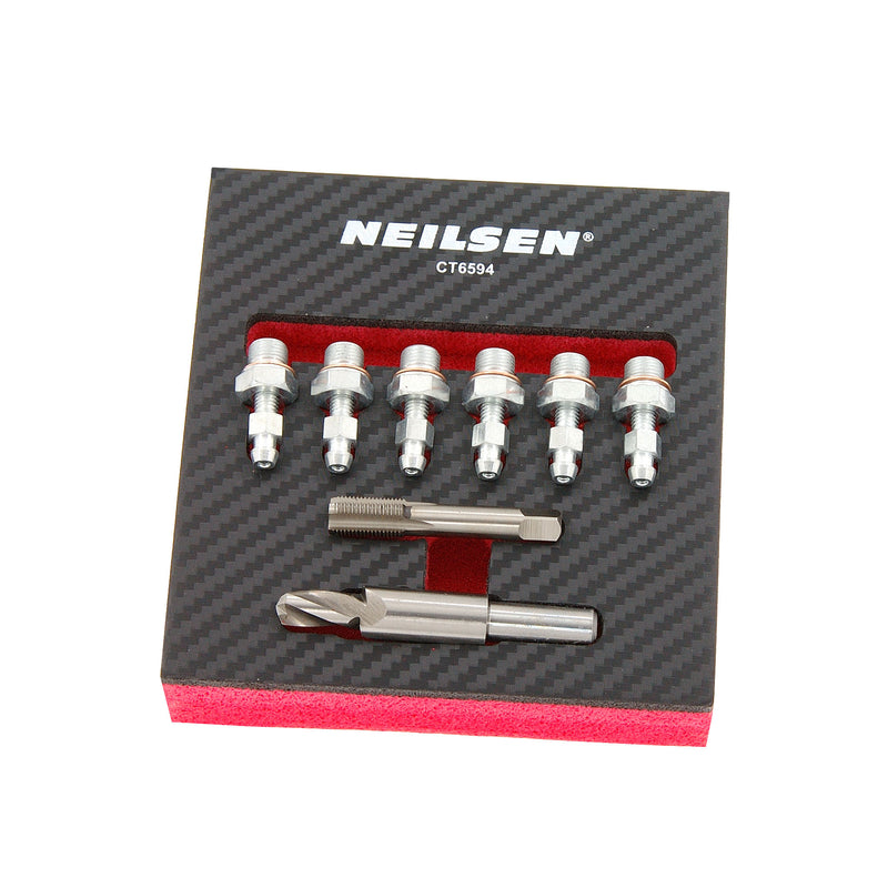 CT6594 - 8pcs Brake Caliper Bleed Nipple Set Repair Range M5-M8